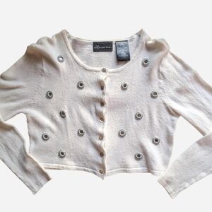 No Boundaries Cream Cardigan with Silver Buttons